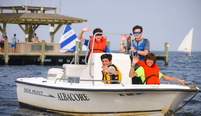 Motorboat at Camp Sea Gull