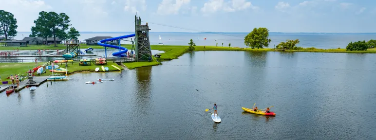 Seafarer waterfront with view of the slide