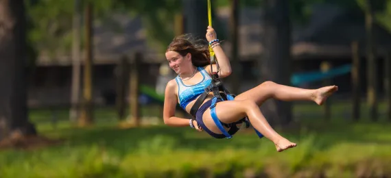 Girl on zipline