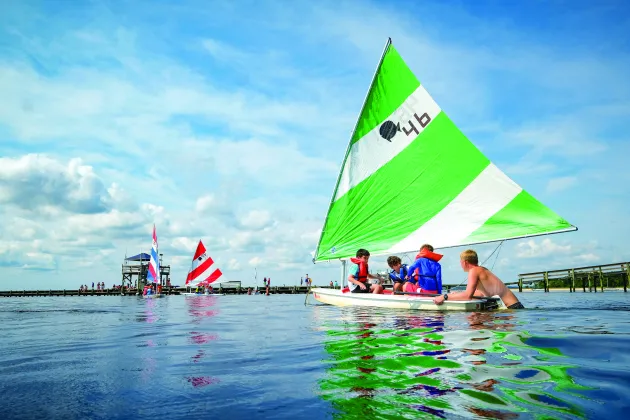 Sailing at Camp Sea Gull