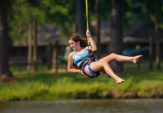 Girl on zipline